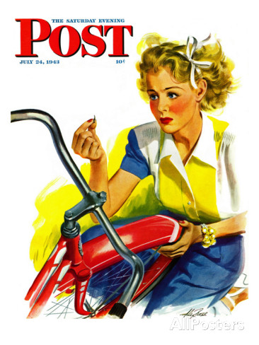 alex-ross-flat-bike-tire-saturday-evening-post-cover-july-24-1943